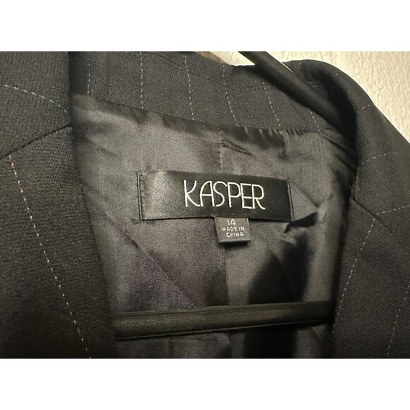 Kasper Black Business Woman Office Single Button Stylish Ladies Blazer SZ 14 - Picture 5 of 6